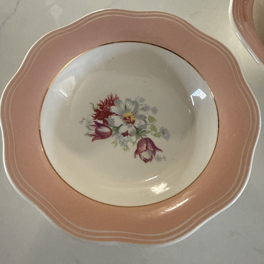 Vintage French Saxon China Co Demitasse Tea Cups & Saucers Set 2 Replacement - Picture 4 of 14